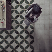 Isabella Matt Grey & Green Square Porcelain Tile